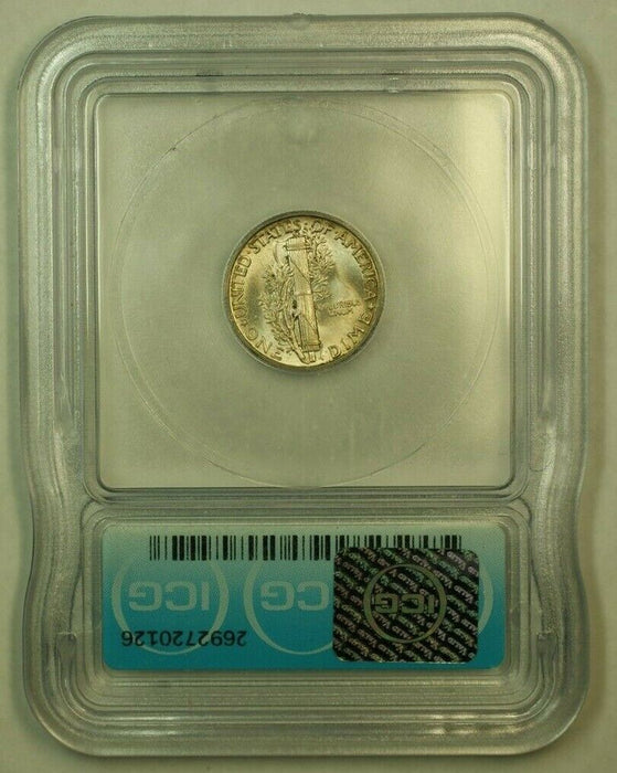 1944 Silver Mercury Dime 10c Coin ICG MS-65 R Toned