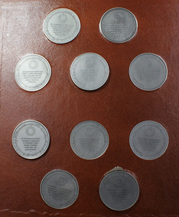 Franklin Mint The Official History of Colonial America Complete 50 Medal Set
