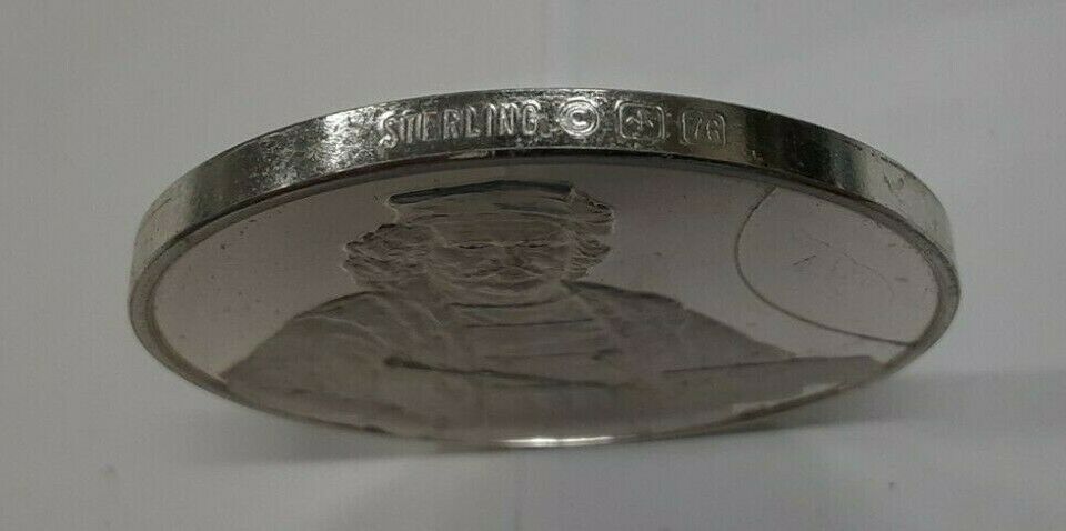 Franklin Mint Genius of Rembrandt Proof Sterling Silver Medal - Self-Portrait