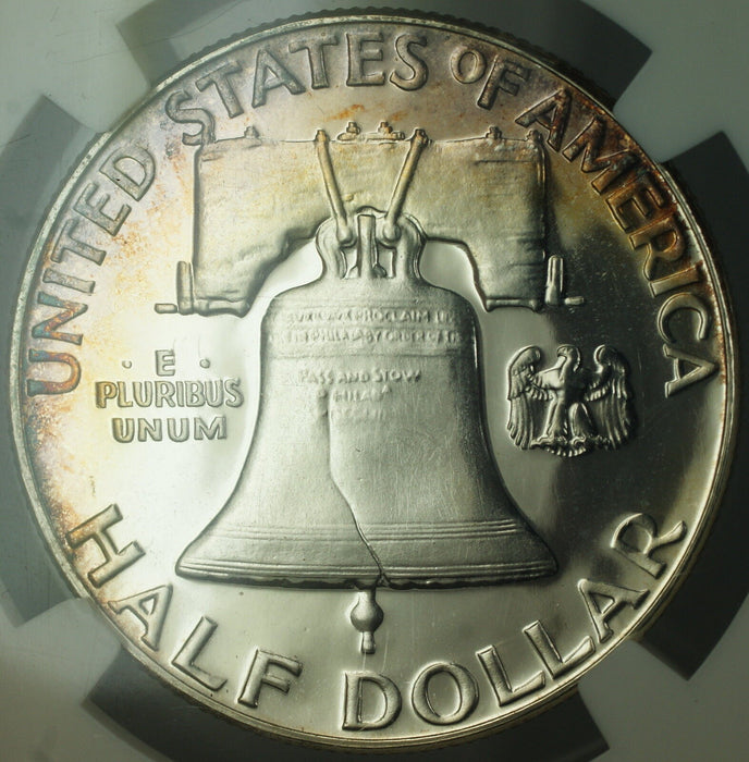 1955 Franklin Silver Half Dollar 50c Proof Coin NGC PF-66 Lightly Toned GEM