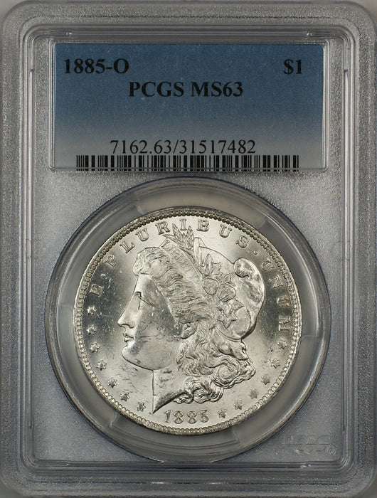 1885-O Morgan Silver Dollar $1 PCGS MS-63 (Better Coin) (7B)