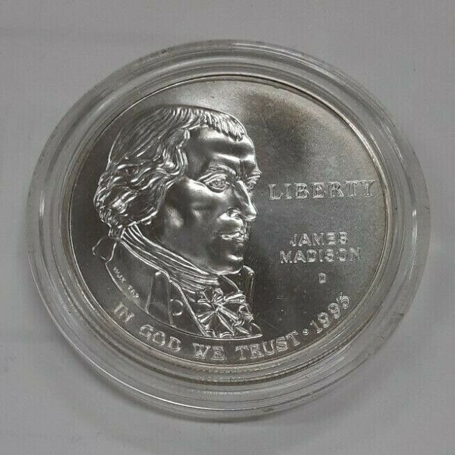 1993-D Madison/Bill of Rights Commemorative UNC Silver Dollar in Capsule ONLY