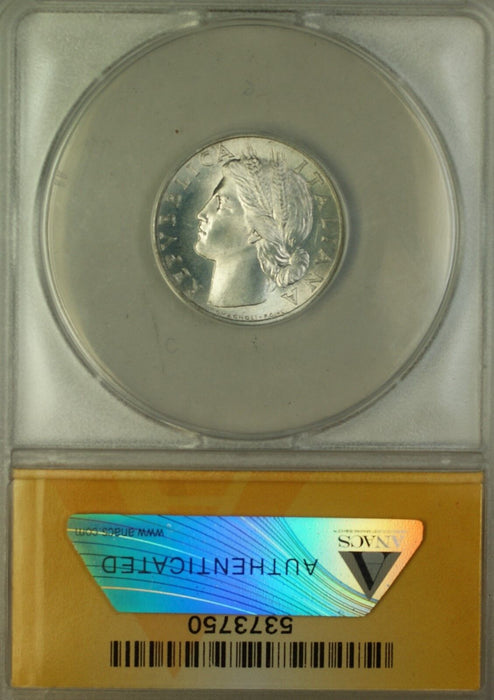 1950-R Italy 1 Lira Coin ANACS MS-67 Rome
