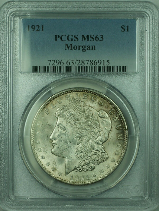 1921 Morgan Silver Dollar $1 Coin PCGS MS-63 (36) NN