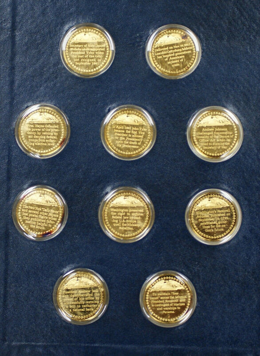 Medallic History of The US Presidency 100 Gold Plated Sterling Silver Medals