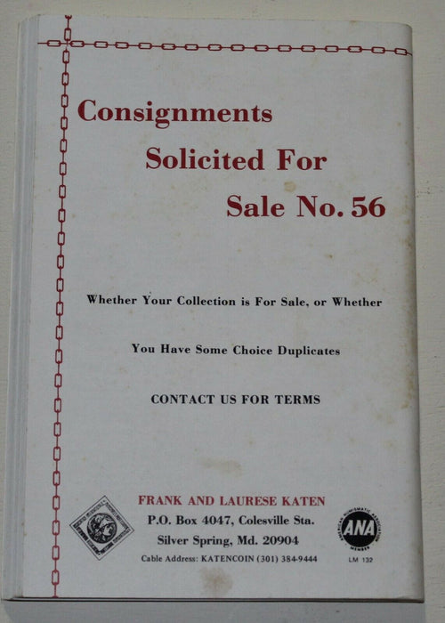 55th Public & Mail Auction Sale Catalog October 15-16 1982 Frank Katen WW17J