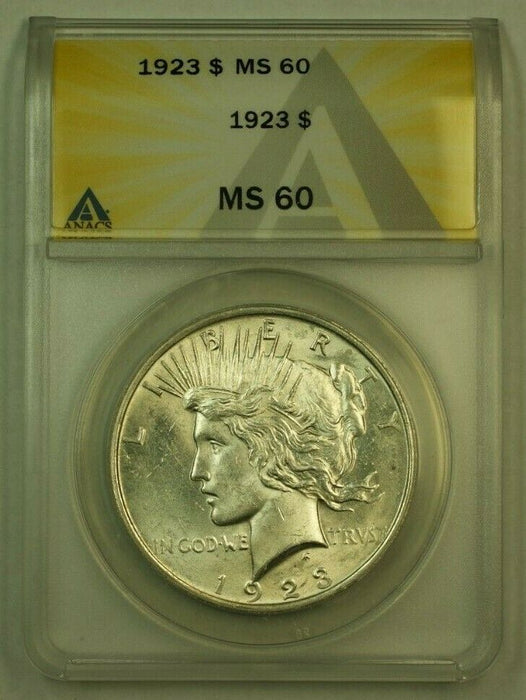 1923 Peace Silver Dollar $1 ANACS MS-60