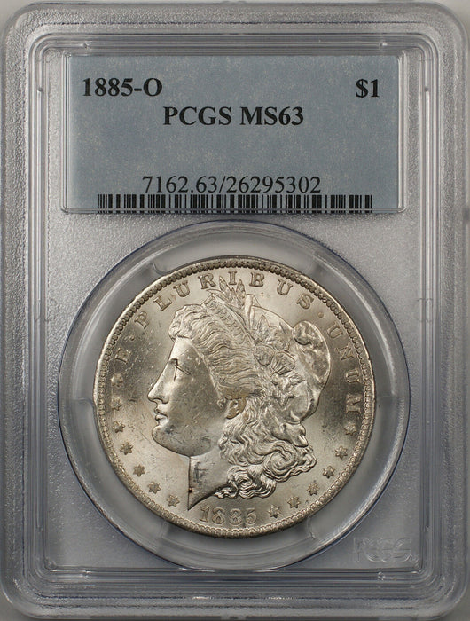 1885-O Morgan Silver Dollar $1 Coin PCGS MS 63 Better Coin (BR-18 P)