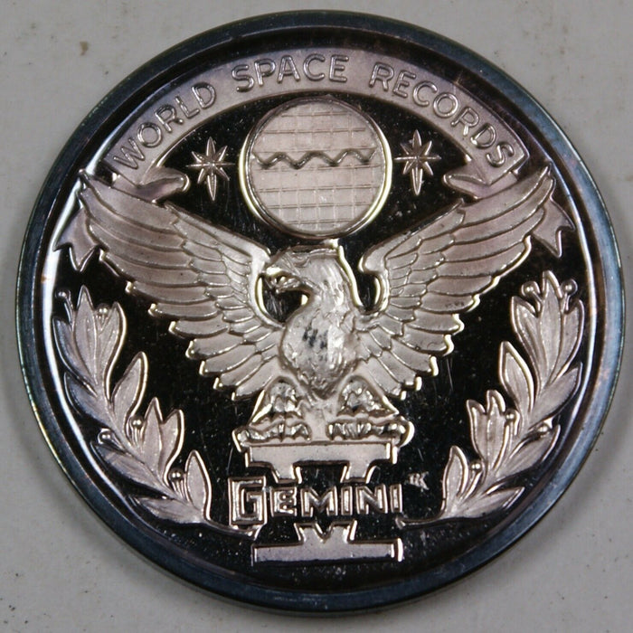 Gemini 5 Commemorative Silver Medal, Honoring History of American Men in Space