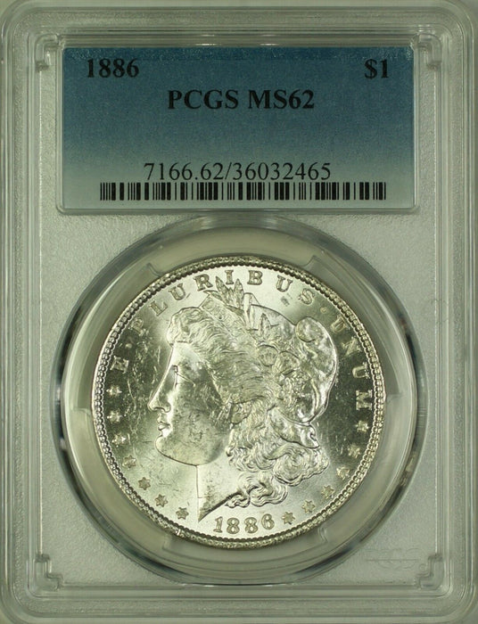 1886 Morgan Silver Dollar $1 Coin PCGS MS-62 (19G)