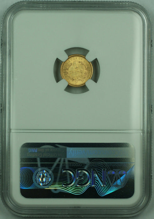 1853 Type I Gold $1 Dollar Coin NGC UNC Details Cleaned