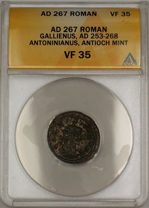 AD 267 Roman Antioch Mint Gallienus Antoninianus Ancient Coin ANACS VF-35