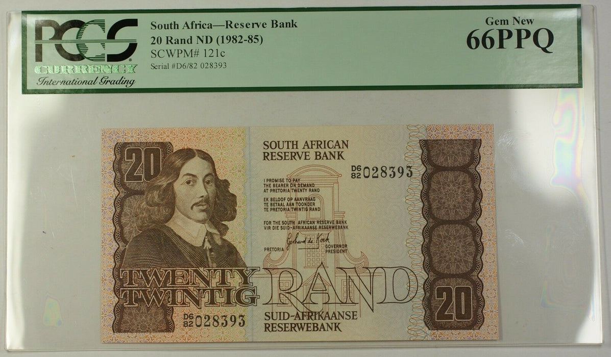 (1982-85) No Date South Africa 20 Rand Bank Note SCWPM# 121c PCGS 66 Gem New PPQ