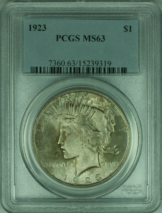1923 Peace Silver Dollar $1 Coin PCGS MS-63 Toned (34-H)