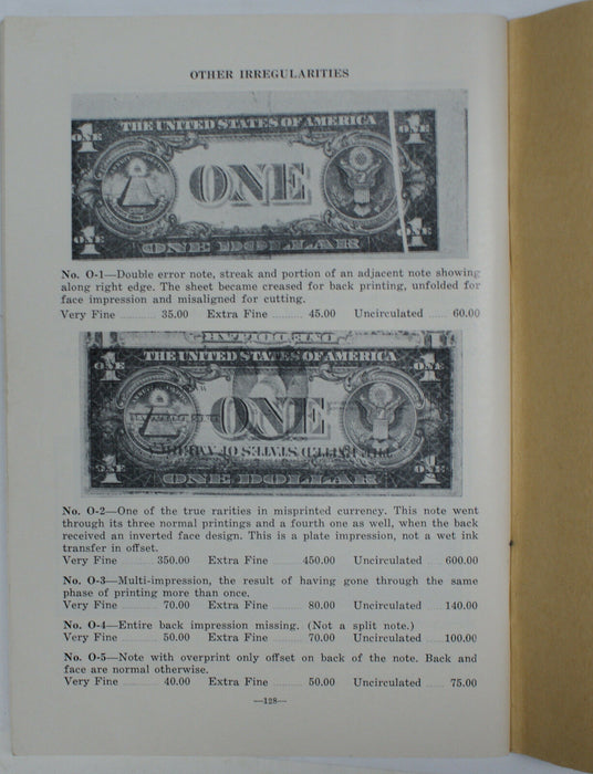 1967 William P. Donlon Catalog United States Small Size Paper Money 3rd Edition