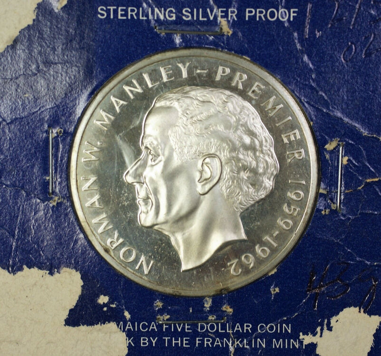 1973 Jamaica $5 Norman W. Manley- Premier 1959-1962 Sterling Silver Coin
