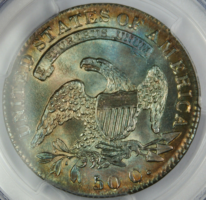 1832 Capped Bust Silver Half Dollar PCGS UNC GORGEOUS TONED GEM!!
