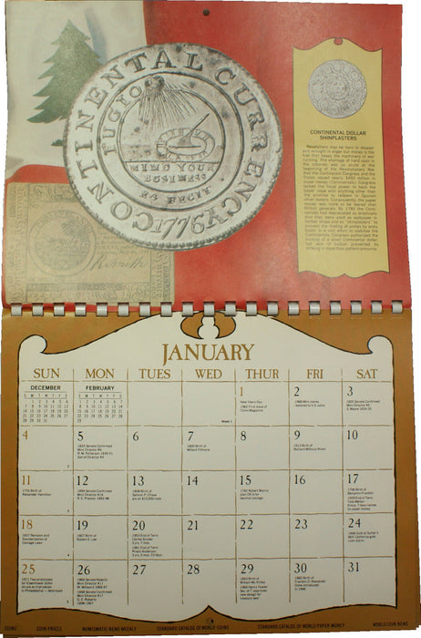 1976 American Revolution on Coins Calendar by Krause Publications