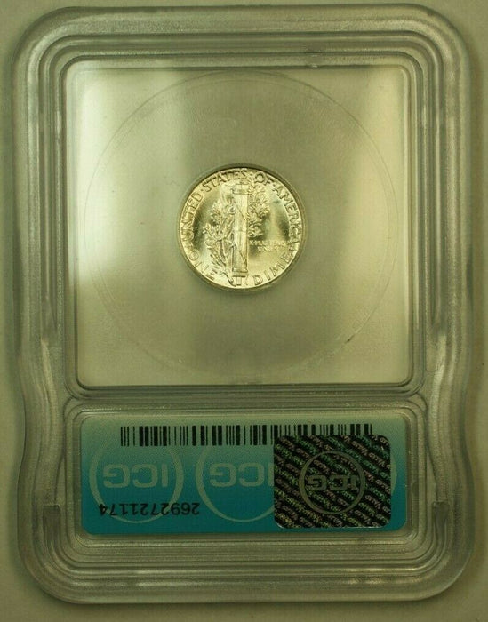 1945 Silver Mercury Dime 10c Coin ICG MS-65 FFF
