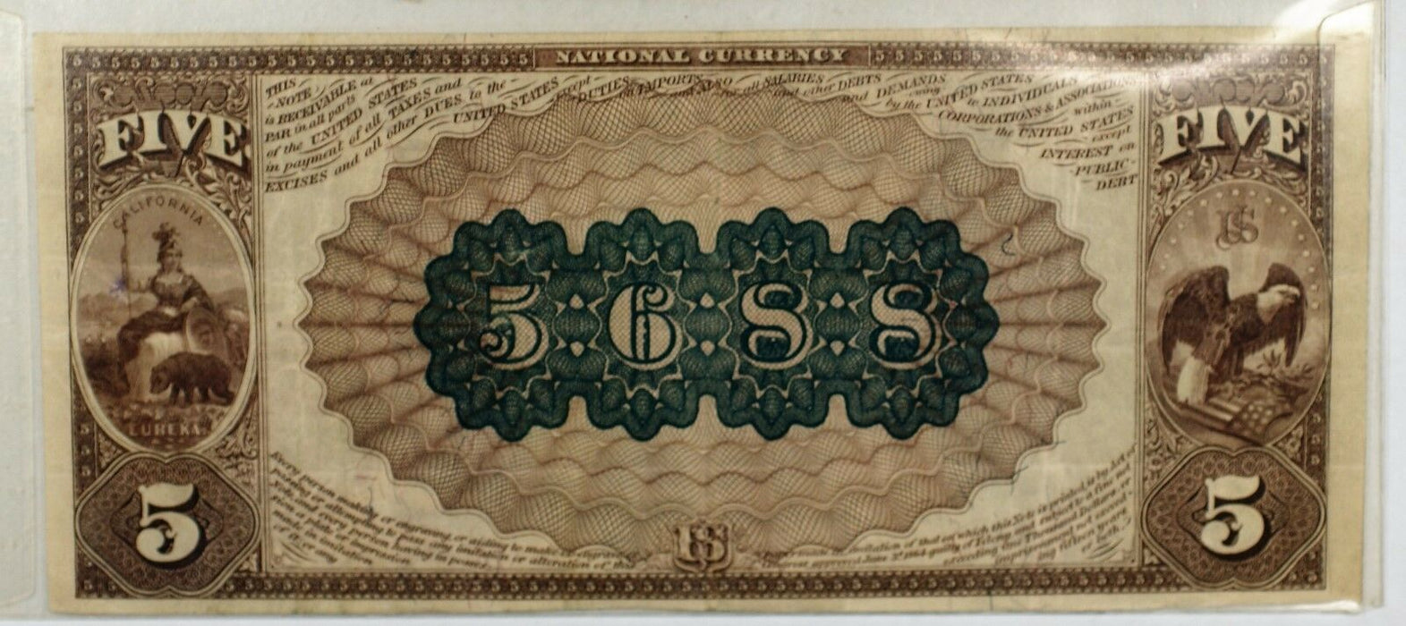 1882 $5 National Currency Western Bank San Francisco California CH# 5688- WW
