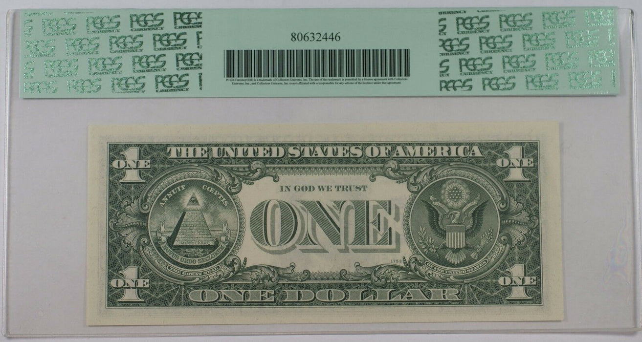 1974 Error Misaligned Overprint $1 Reserve Note Fr. 1908-C PCGS 58 PPQ Choice