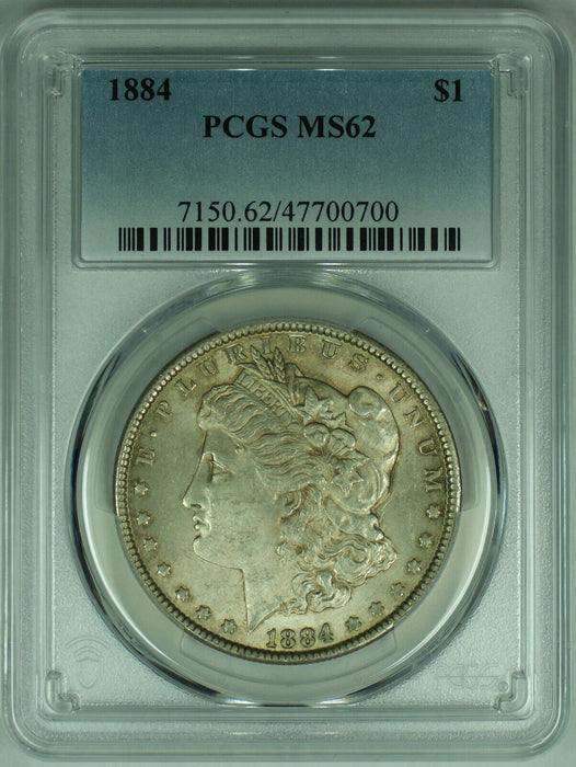 1884 Morgan Silver $1 Dollar Toned Coin PCGS MS 62 (8)