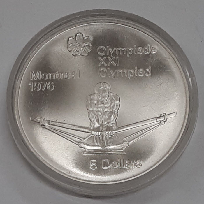 1973 Canada RCM 5 Dollar 1976 Montreal Olympic Games Silver Coin - Canoeing