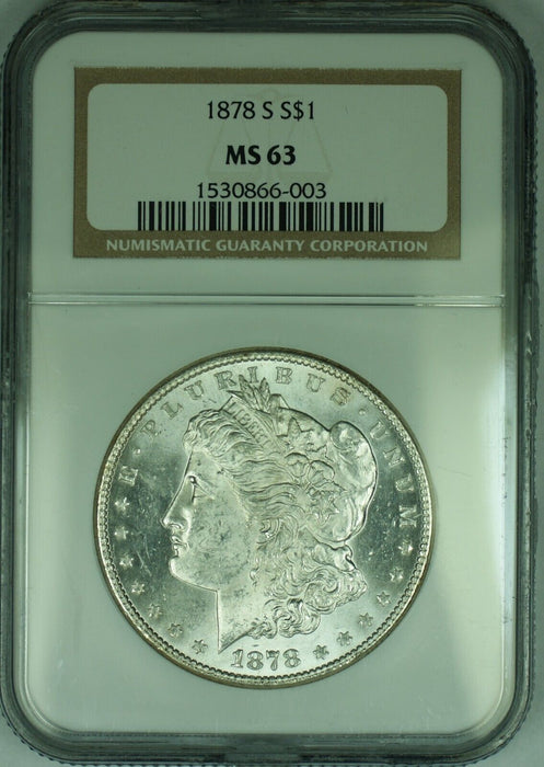 1878-S Morgan Silver Dollar $1 Coin NGC MS 63 (49) B