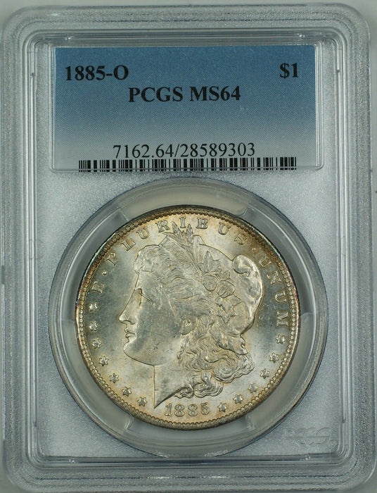 1885-O Morgan Silver Dollar Coin PCGS MS-64 Lightly Toned GF