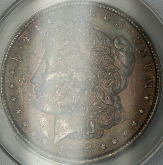 1897-O Morgan Silver Dollar Coin, ANACS AU-58 Details - Cleaned, Toned Coin