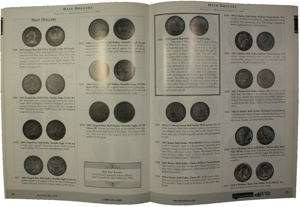 April 11 '07 Spring Coin Auction Catalog Smythe (A17)