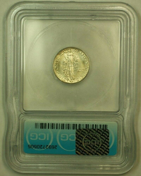 1943-D Silver Mercury Dime 10c Coin ICG MS-65 FB FSB (2a)