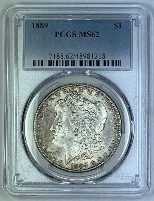 1889 Morgan Silver $1 Dollar Coin Toned PCGS MS 62 (7)