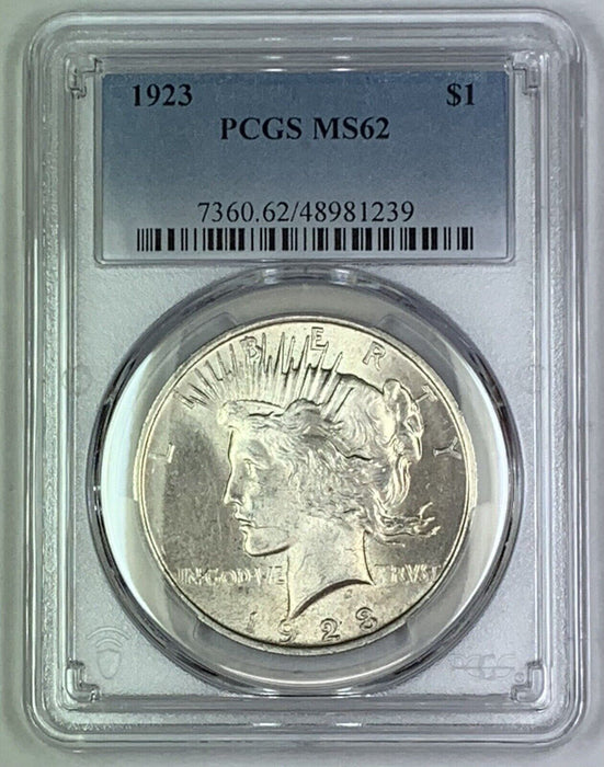 1923 Peace Silver $1 Dollar Coin PCGS MS 62 (9) C