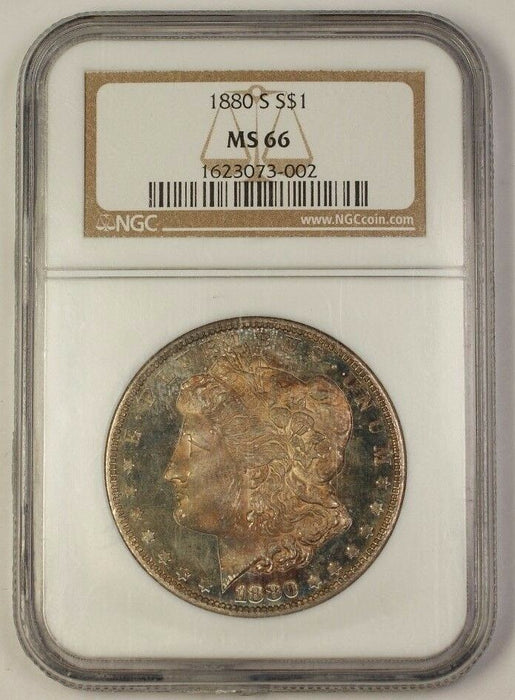 1880-S Morgan Silver Dollar $1 Coin NGC MS-66 Beautifully Toned Gem (Proof-Like)