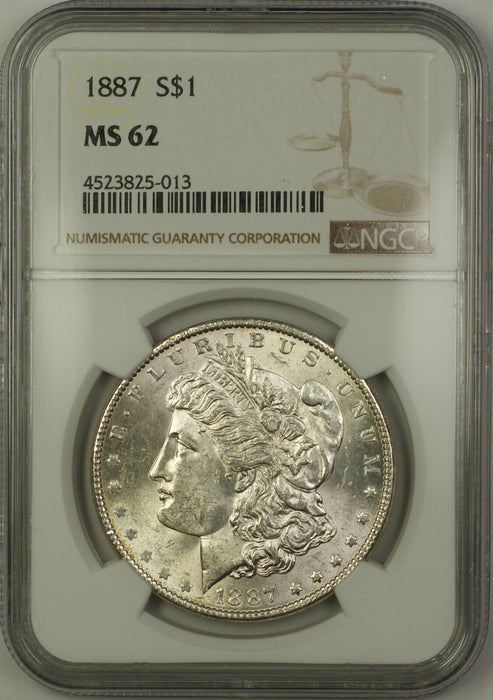 1887 Morgan Silver Dollar $1 NGC MS-62 (Better Coin) (15b)