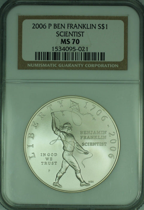 2006 Ben Franklin Scientist Commemorative Silver $1 Dollar NGC MS 70 (49)