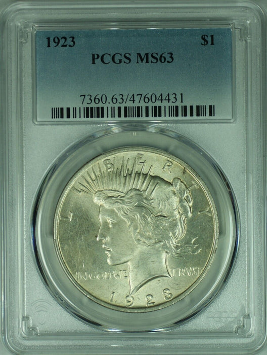 1923 Peace Silver Dollar $1 Coin PCGS MS 63 (48) F