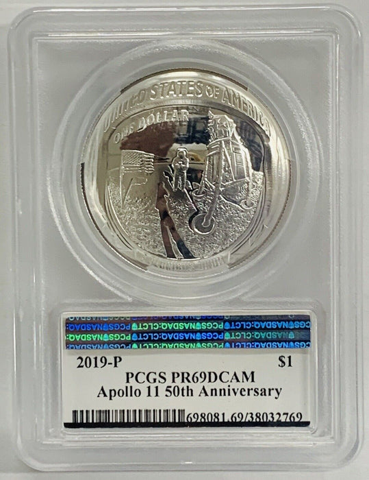 2019-P Apollo 11 50Th Anniversary Silver $1 Dollar PCGS PR 69 DCAM (2)