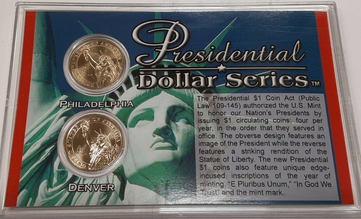 2008 P & D John Quincy Adams Presidential $1 Coins Uncirculated in Case w/COA