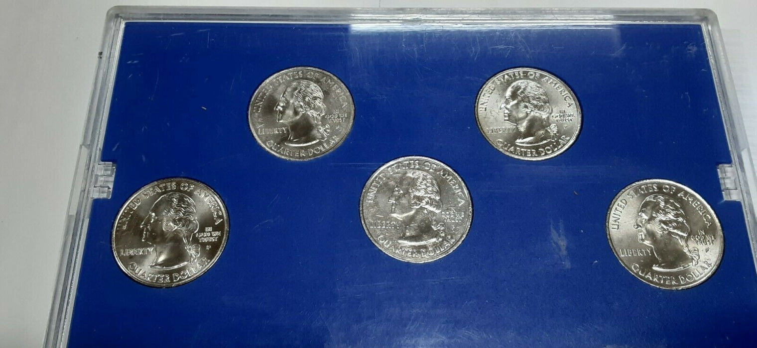 2002 State Quarters Set 20 Coins Total in Cases-Includes P & D/Gold&Plat Plated