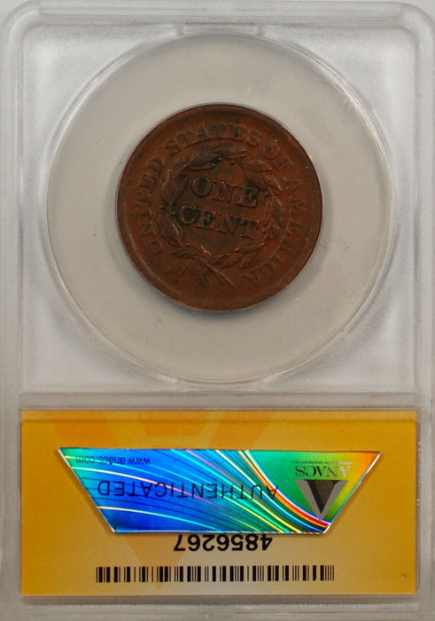 1852 Large Cent 1c Coin ANACS EF 40 Details Corroded (A)