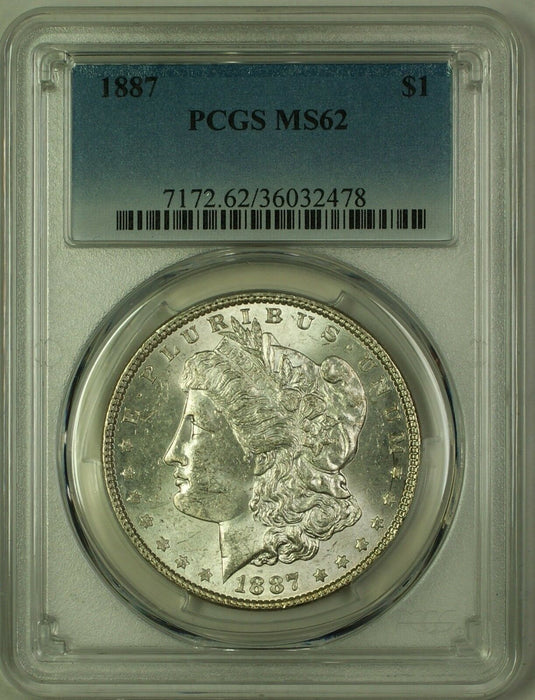 1887 Morgan Silver Dollar $1 PCGS MS-62 (Better Coin) (19F)