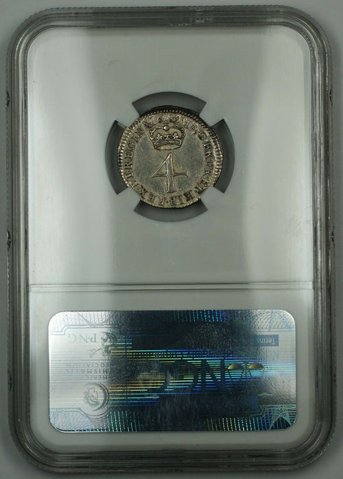 1689 England Four Pence 4P Silver Coin ESC-1866 NGC AU Det. AKR