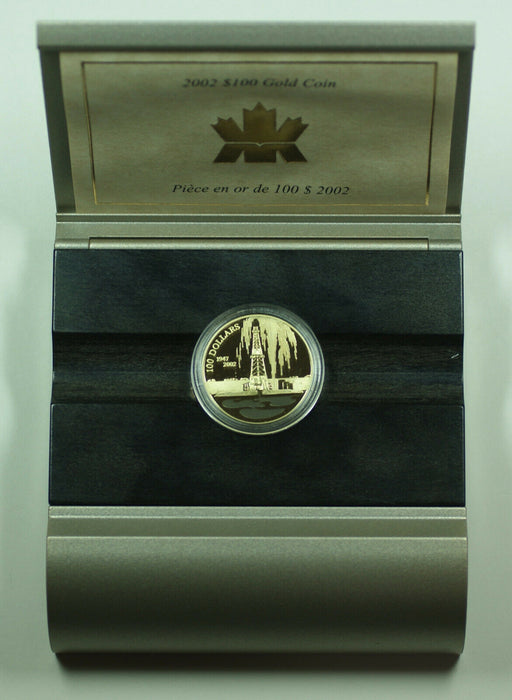 2002 Canada $100 Proof Gold Coin Oil Discovery Alberta Commemorative w/ Box COA