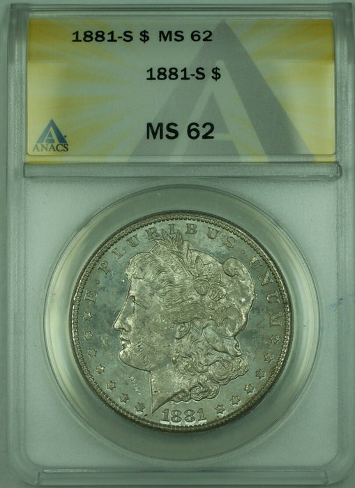 1881-S Morgan Silver Dollar $1 Coin ANACS MS-62 Toned (30)