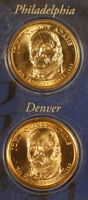 2008 P & D John Q. Adams Presidential Uncirculated Set $1 Dollar Coins