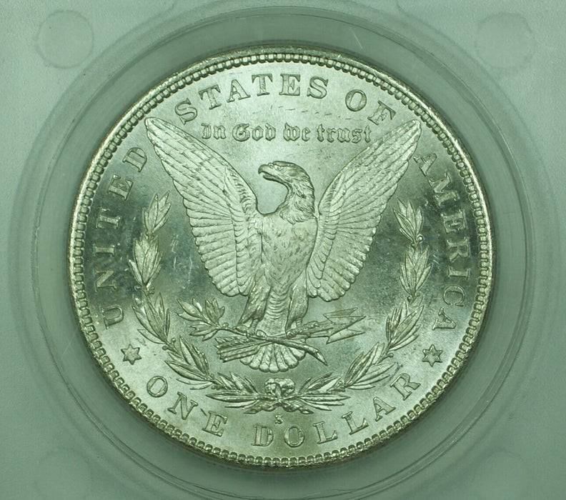 1881-S Morgan Silver Dollar Toned In Hard Plastic Holder