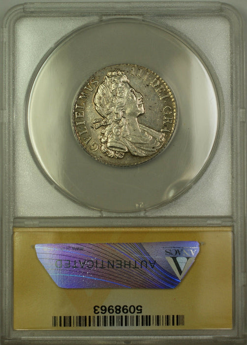 1700 England Silver Shilling Coin William III ANACS AU-55