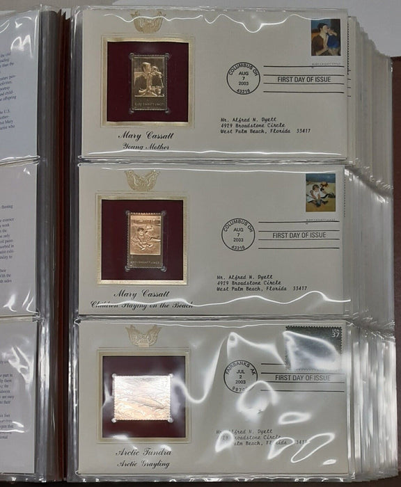 Golden Replicas & FDCs of US Stamps PCS MIXED Mostly '03-'86  73 Total in Binder